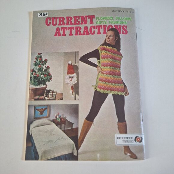 Current Attractions Flower Pillow Gifts Fashions Star Book 214 Crafts Knit 1970s - Picture 2 of 6